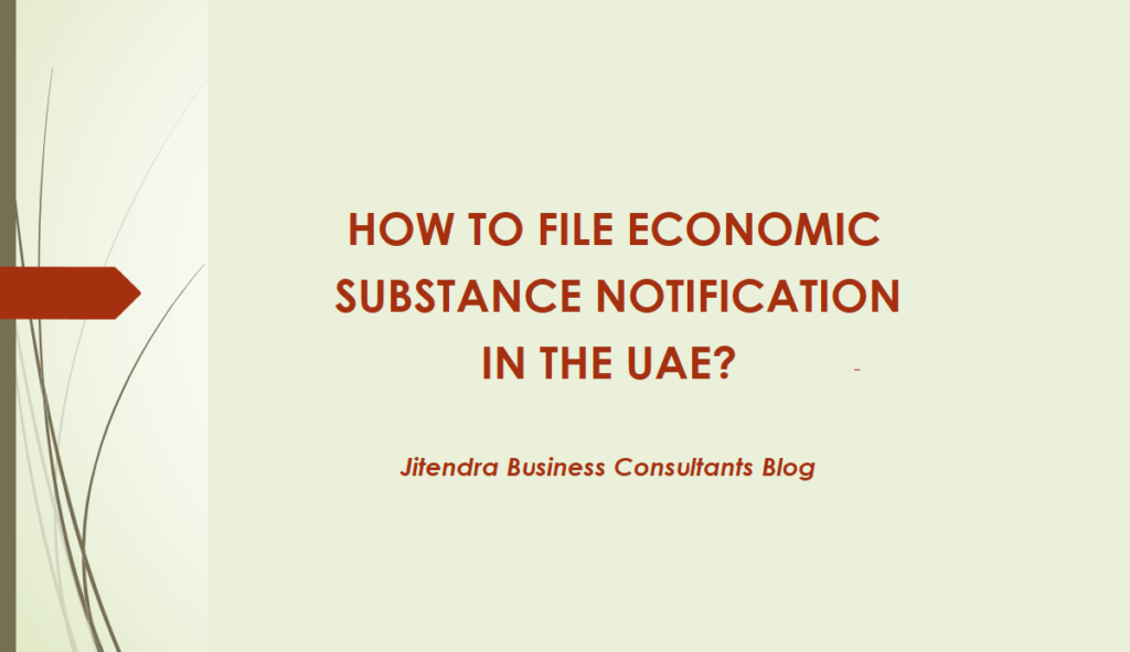 How to file economic substance notification in the UAE